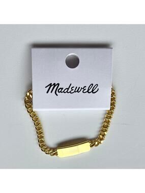 NWT Madewell Gold Chunky Bar Chain Bracelet
